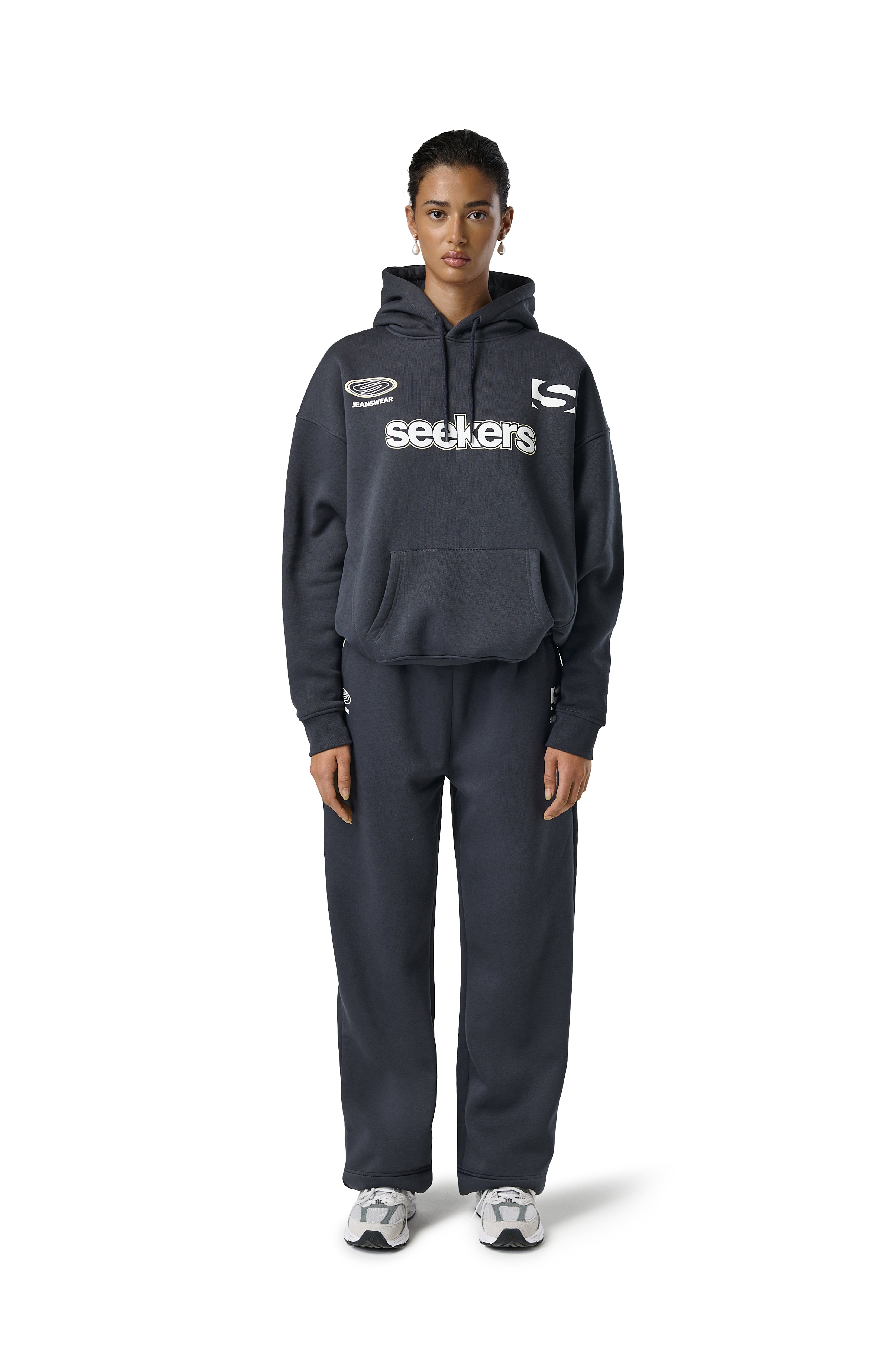 Model Iman is 5'8 and wears size S.